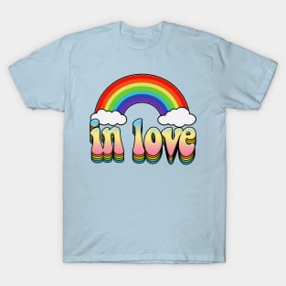 'In Love' Rainbow Graphic Design Logo T-Shirt T-Shirt